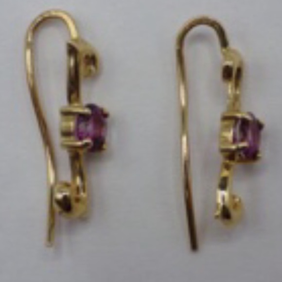 Preloved 14K Pink Purple Spinel Drop Earrings - Picture 6 of 6